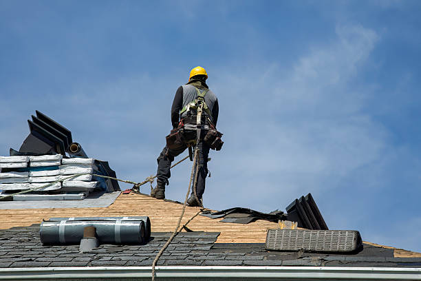 Professional Gutter Installation technician working in Barberville, FL